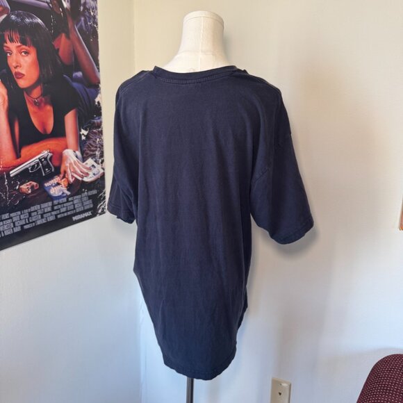 Vintage Embroidered Grandpa World's Greatest Fishing Buddy Navy Short Sleeve Tee - Picture 4 of 11